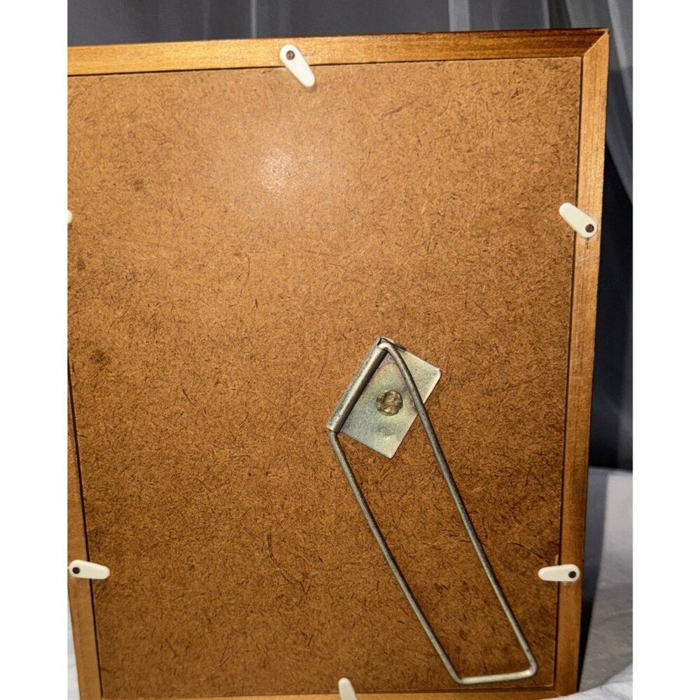 Vintage Wood Brass Vanity Picture Frame Danish Bedside Dresser - Picture 4 of 8
